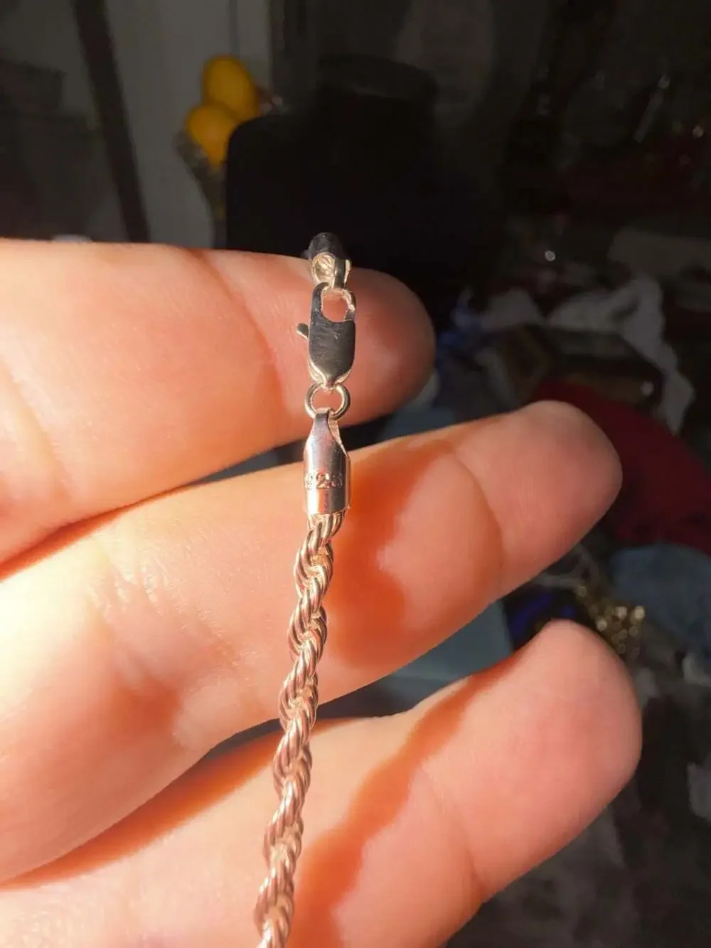 Sterling Silver 925 pvd plated Rope Chain 24 inch 2mm